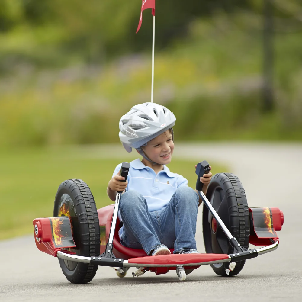 12V Kids Electric Ride-on Toy, 2WD, 16-inch Exaggerated Wheels, Dual Handle Control Electric Scooter