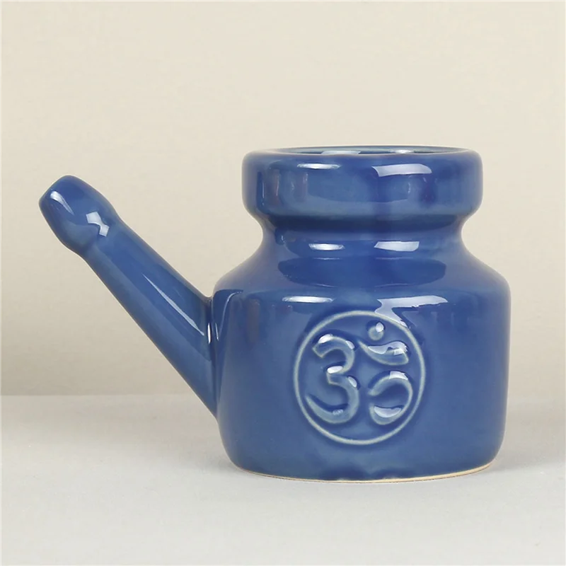 

【Buyers】2X 350Ml Neti Pot Nose Cleaning Pot Durable Leakproof Spout Pot For Nasal Rinsing Nose Washing Men Women,Blue