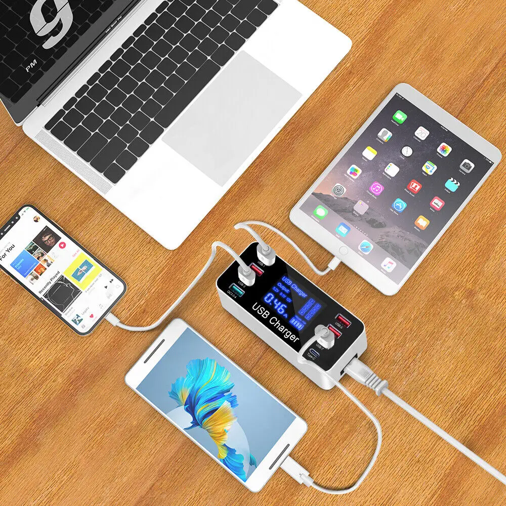 Multi USB 8-Port Fast Desktop Hub Wall Charger Charging Station Quick Charge 3.0