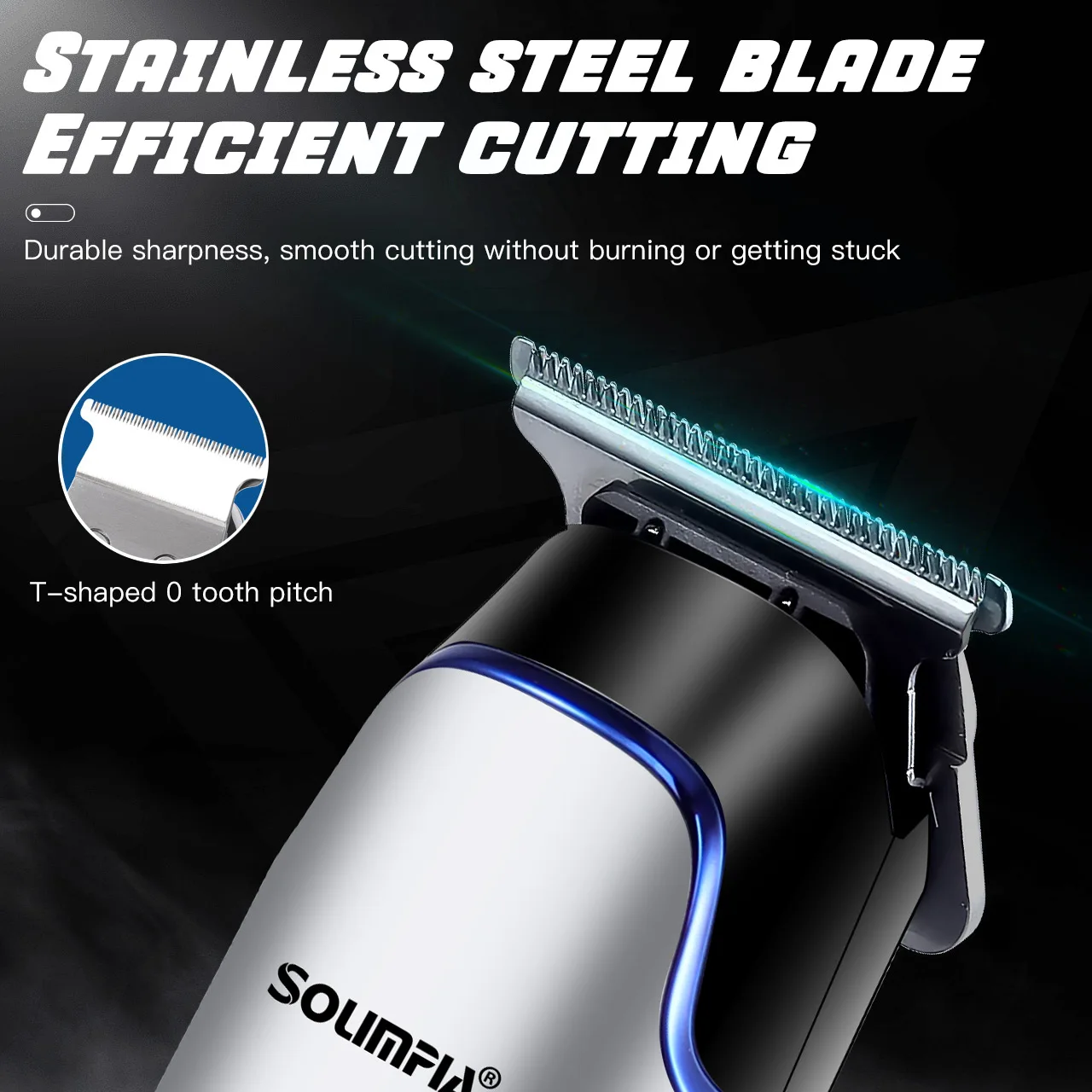 Solimpia Men's Hair Clipper Salon Carving Electric Hair Trimmer LCD Digital Display Home Use USB Rechargeable Haircut Machine