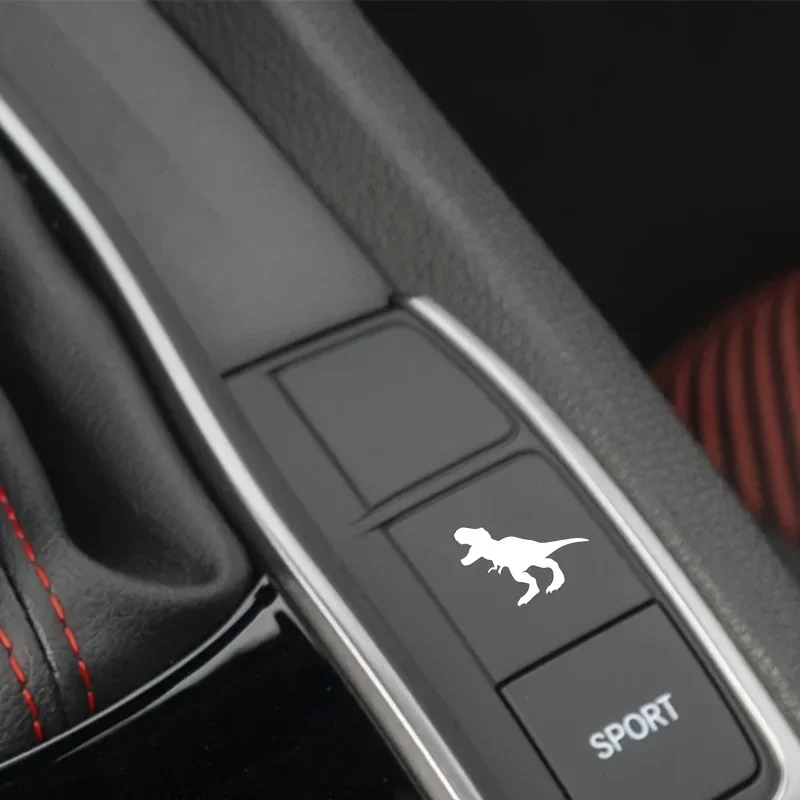 2Pcs T-Rex Pattern Blank Button Stickers For Blank Buttons Of All Vehicles Auto Interior Decor Decals Accessories