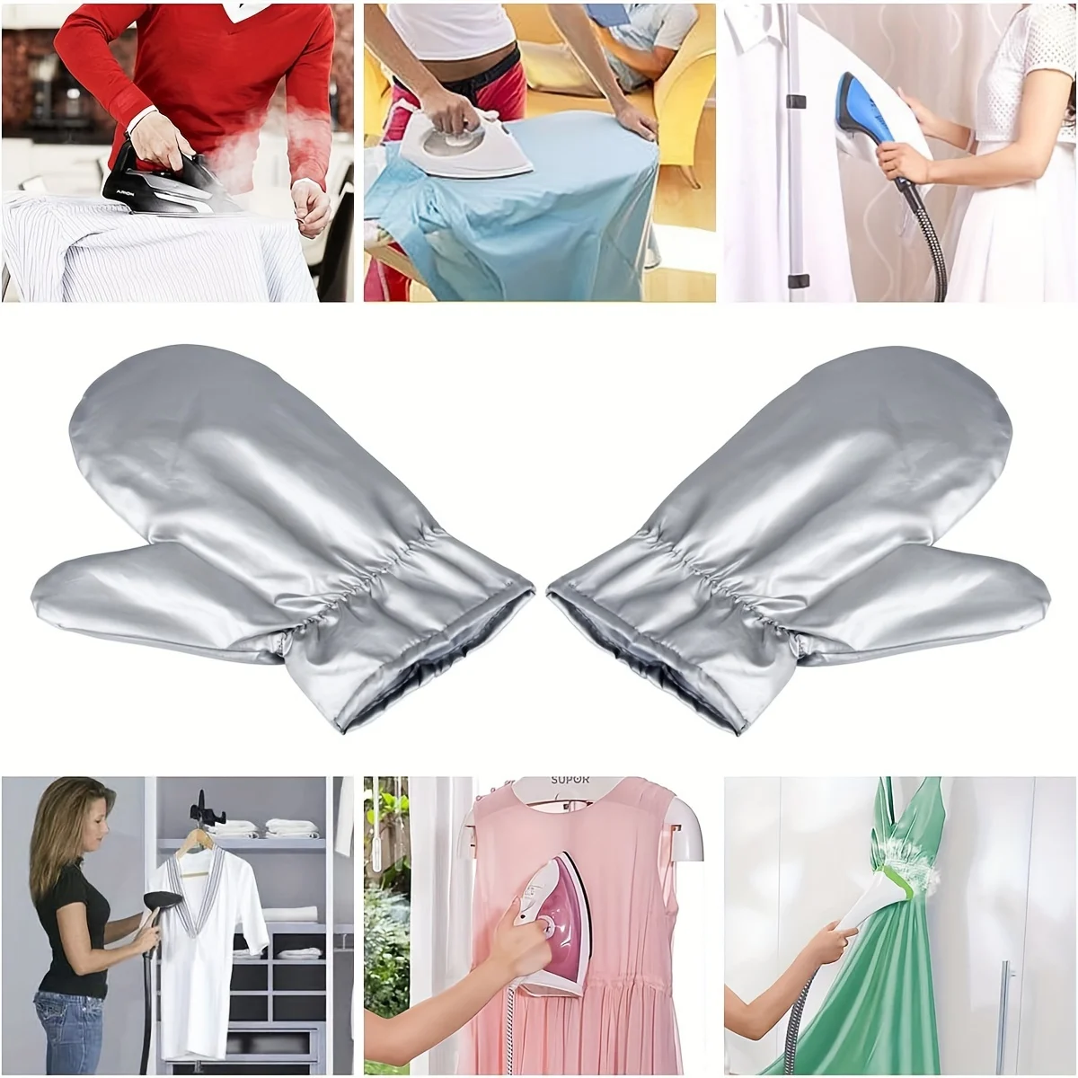 Guantes de planchado para vapor de prendas, manopla antivapor flexible, resistente al calor, impermeable, protectora, 1 par