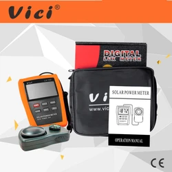 Vici Solar Power Meter LCD BTU Light Radiation Tester Compass Optical Solar Research Glass Light Intensity Data Peak Hold LX107