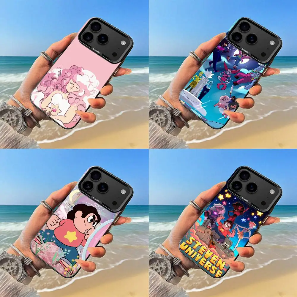 

Cartoon S-Steven Universe Phone Case Black case for iPhone17,16,15,14,13,12,Pro,Max,Plus,E,SE4,Air,Mini