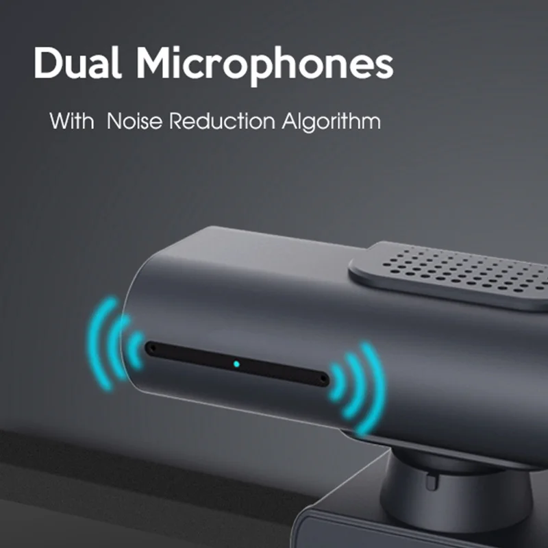 4K Mini PTZ Webcam, Gesture Control Auto Tracking Camera with Dual Microphones