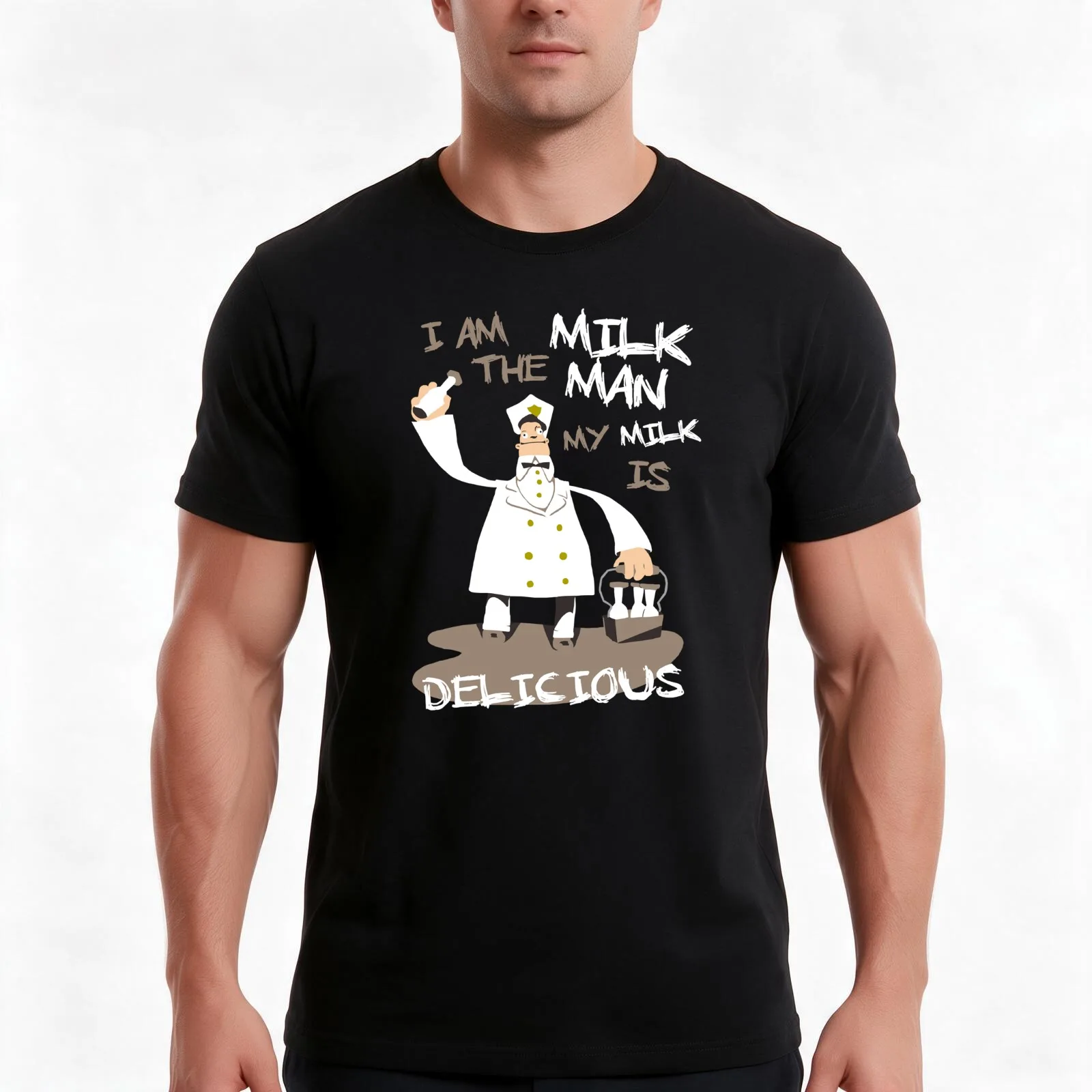 I am the milkman, my milk is delicious T-Shirt, Summer Casual Cotton Tee, Oversized Streetwear Tops, Vintage Graphic Print