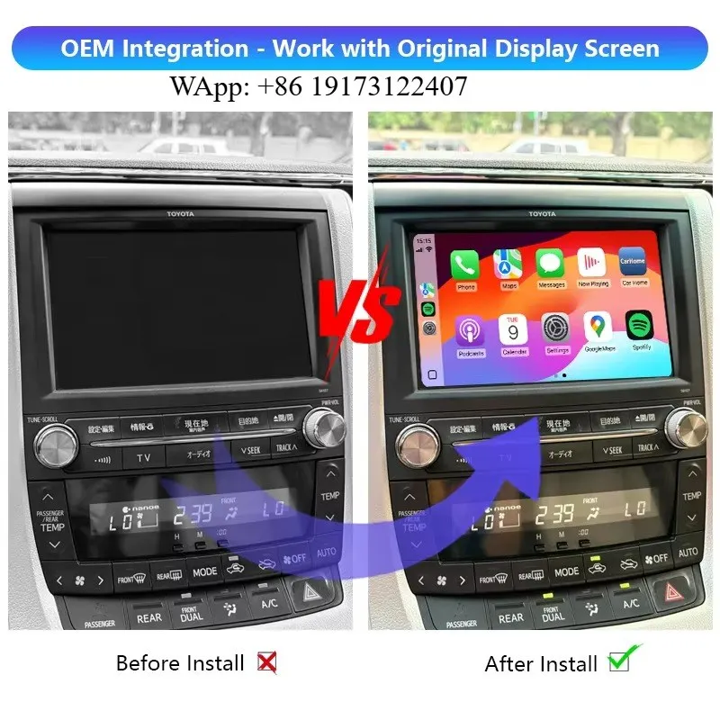 

Alphard Vellfire Upgrade CarPlay Car Multimedia Video Wireless CarPlay Android Auto Integration Kit for 2008 - 2023