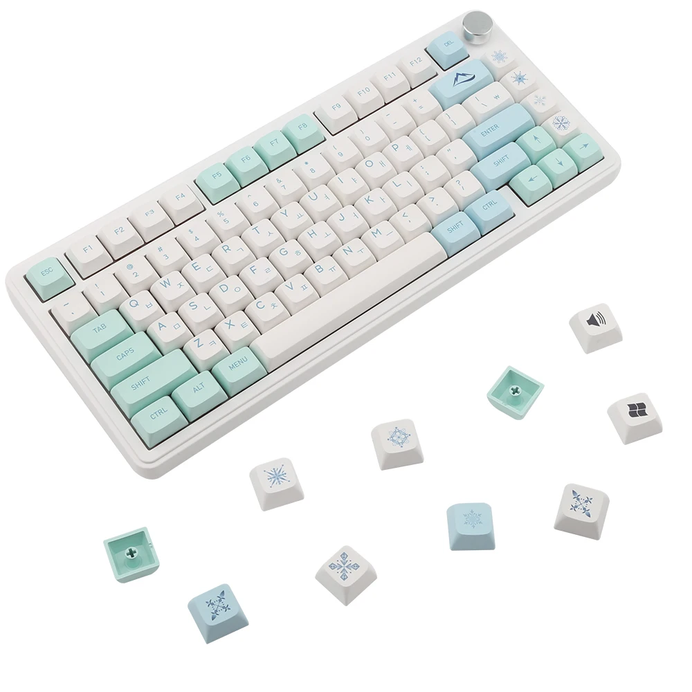 Imagem -02 - Ice Crystal Mint Keycaps Dye-sub Key Cap para Cherry mx Switch Ducky Teclado Mecânico Cap Layout Faça Você Mesmo Perfil Xda Pbt 132 Teclas