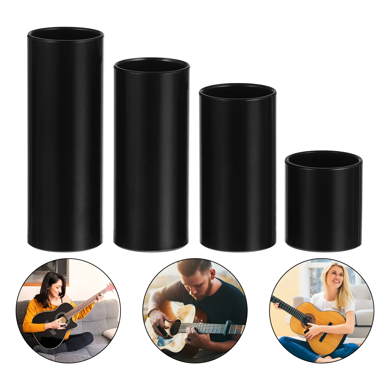 

Glass Guitar Slider Finger Sleeves Professional Stainless Steel Portable Slides Metal