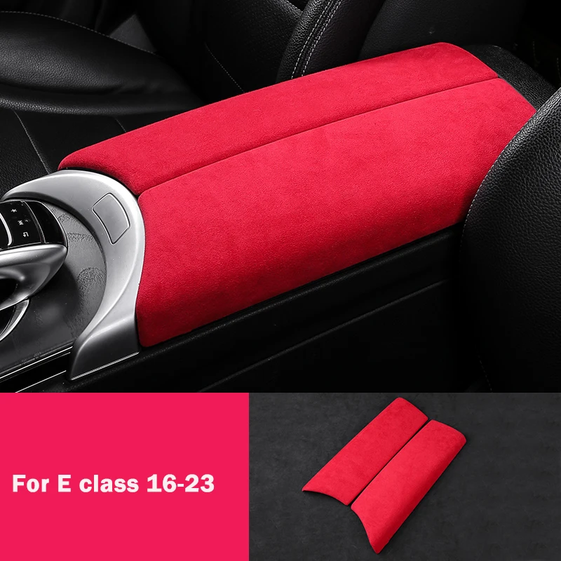 Suede ABS Car Interior Center Armrest Box Console Box Storage Box Trim Cover For Mercedes-Benz C E GLC Class W213 W205 X253