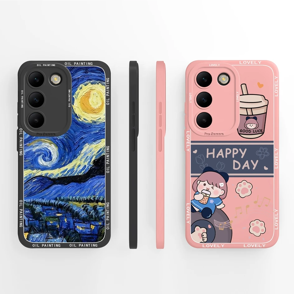 For Vivo V30 Lite V30SE Back Cover Soft Popular High Mountain Pattern Ultrathin Silicone Protection New Case For Vivo V30E Funda