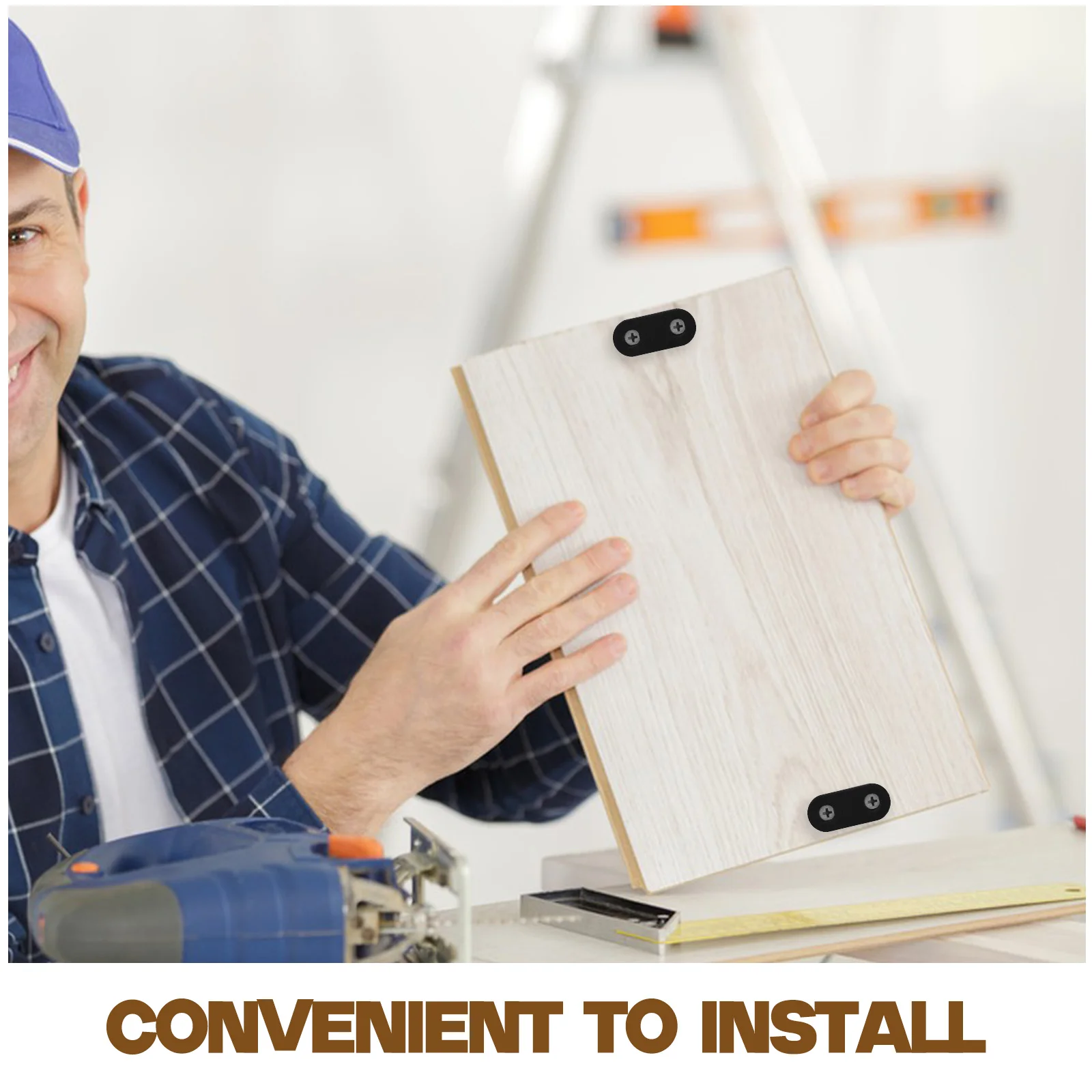 

16 set Straight Brackets Flat Metal Braces Corner Connectors For Wood Shelves Cabinets Tables Chairs Durable Sturdy Mounting