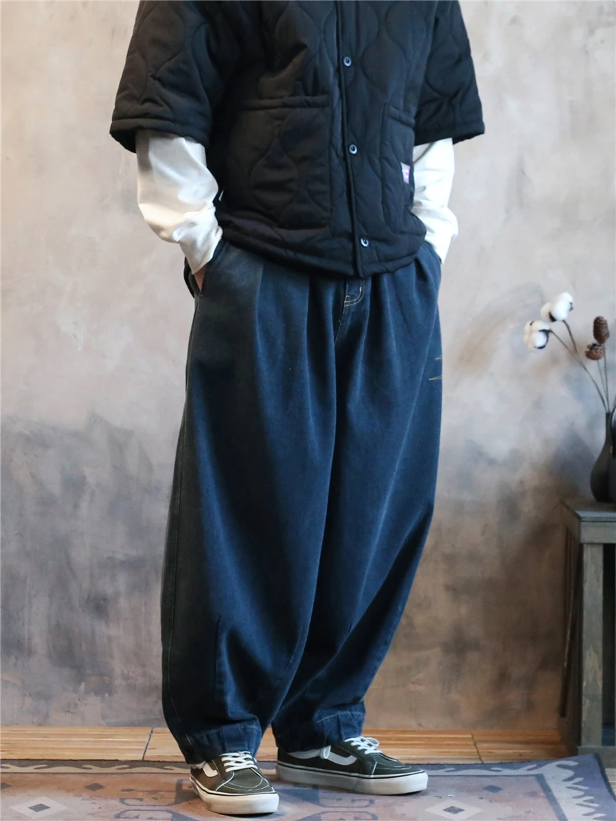 

Мужские джинсы-каррот Harajuku свободного кроя, длиной 9/10, модные, дышащие, удобные, на все сезоны