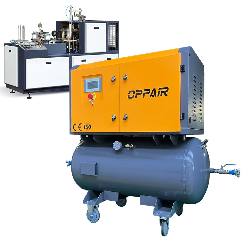 Top Sale 4kw 3.7kw 4.5kw 5.5kw 5hp 7.5hp Low Noise Portable Rotary Screw Air Compressor Machines With 220L Tank