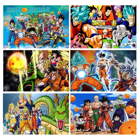 Bandai Dragon Ball Super Photo Backdrop Kids Birthday Party Decoration Cartoon Anime Banner Vinyl Polyester Fabric Background