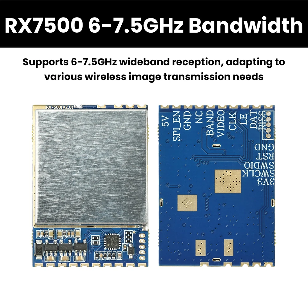 

Модуль приемника аналогового видео RX7500 с полосой пропускания 6-7,5 ГГц, аналоговый беспроводной видеоприемник RF FPV, режим SPI
