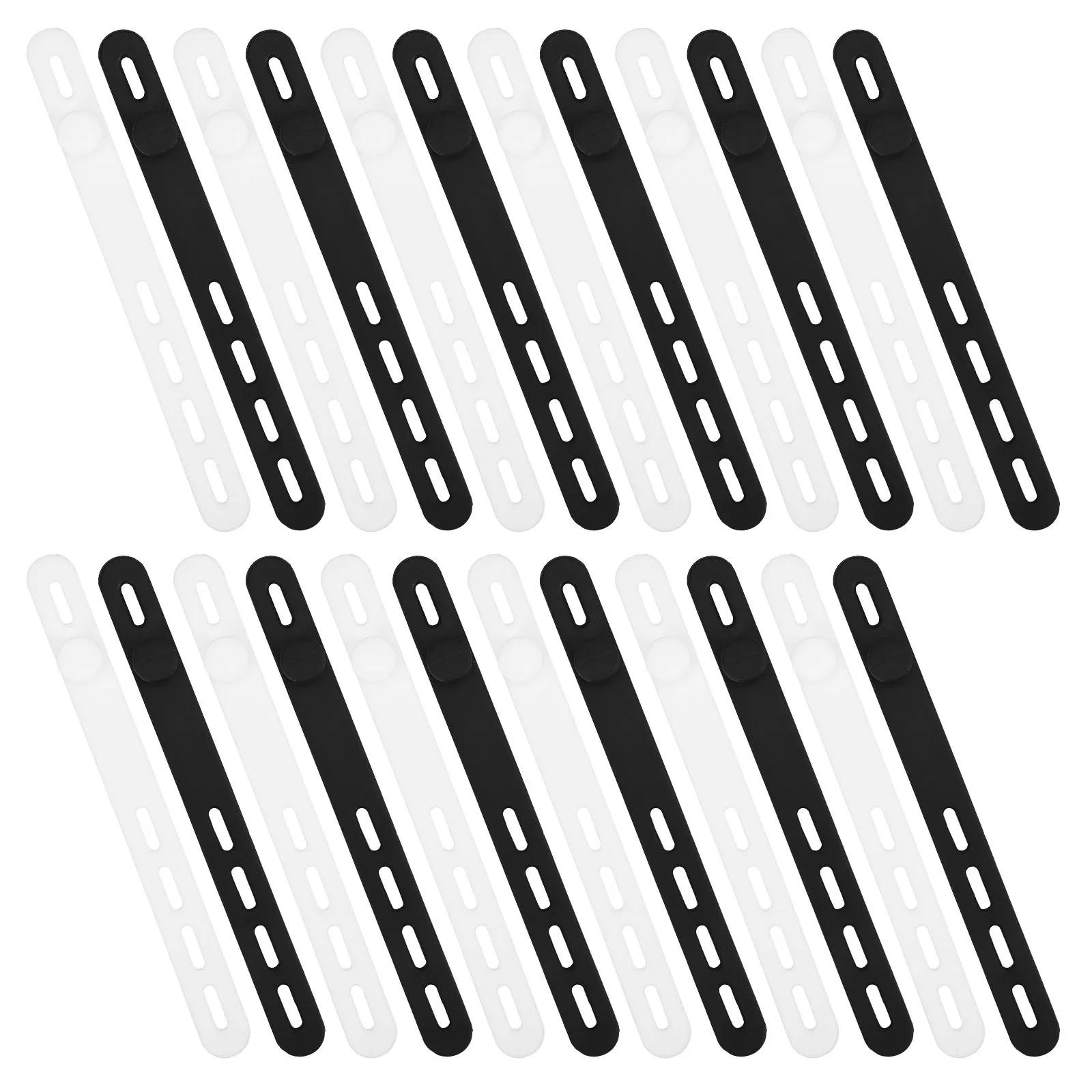 

20Pcs Silicone Zip Ties Reusable Cable Organizer Straps for Cord Management Smooth Flexible Tie Down for USB Wires Headphones