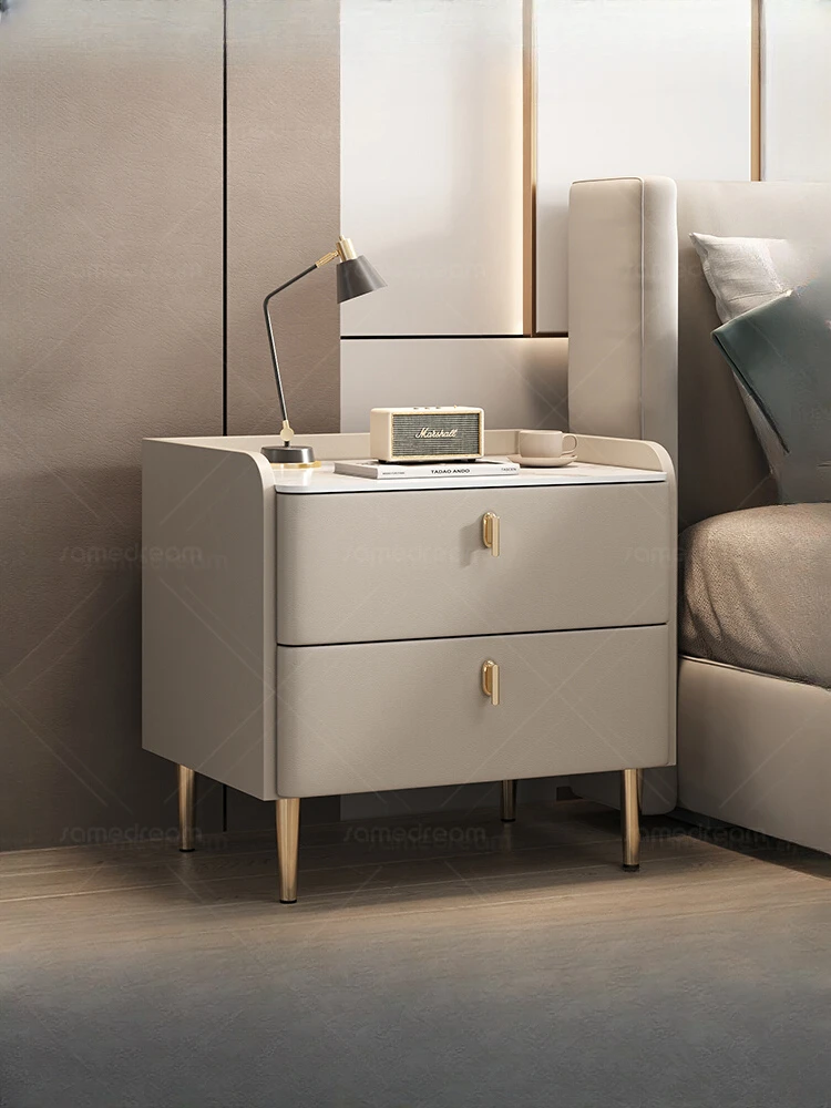 

2024 New Modern Minimalist Nightstand Solid Wood Bedside Table for Bedroom