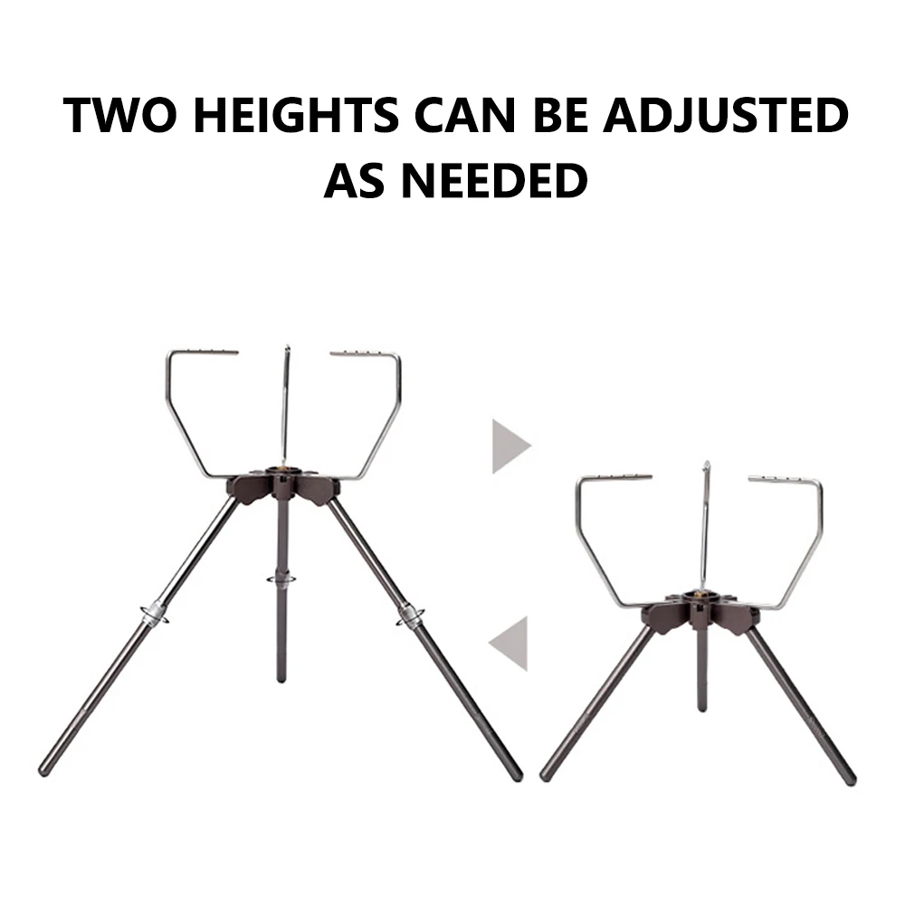 Outdoor Camping Gastank and Stoves Bracket Portable Detachable Furnace Rack Height Adjustable Aluminum Alloy Stoves Expansion