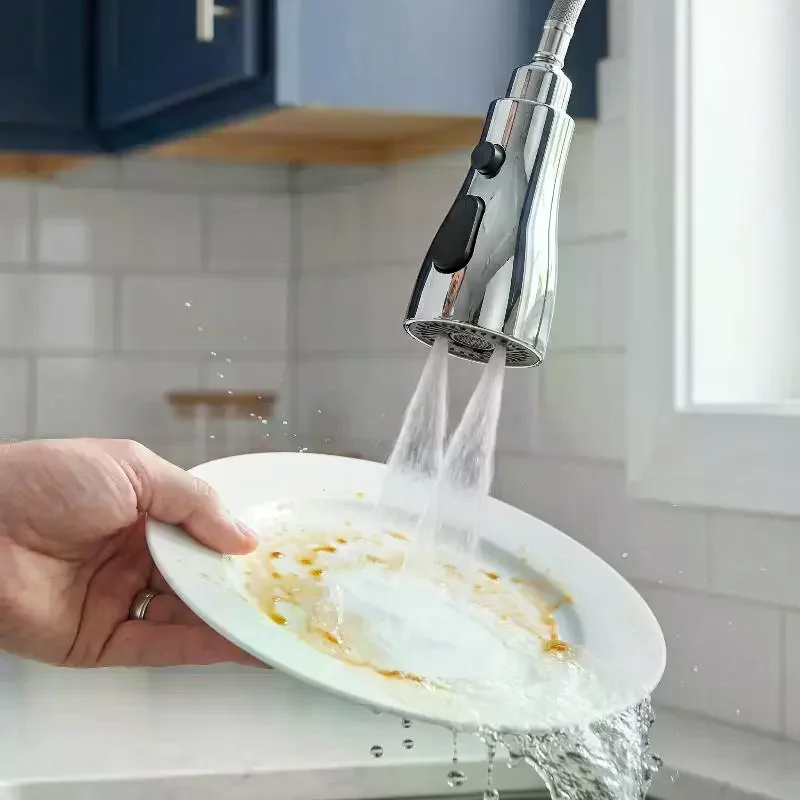 Kitchen Pull Out Faucet Sprayer Nozzle 3 Modes ABS Water Saving Bathroom Basin Sink Shower Spray Head For 1/2