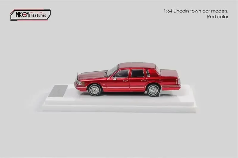 **Pre-Order** MK Miniatures 1:64 1992 Lincoln Town Car Red Diecast Model Car