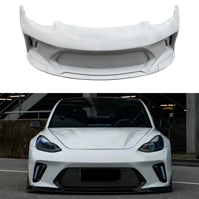 robot design Hacker style Fiber Glass front bumper Body Kits For Tesla Model 3 Bumper