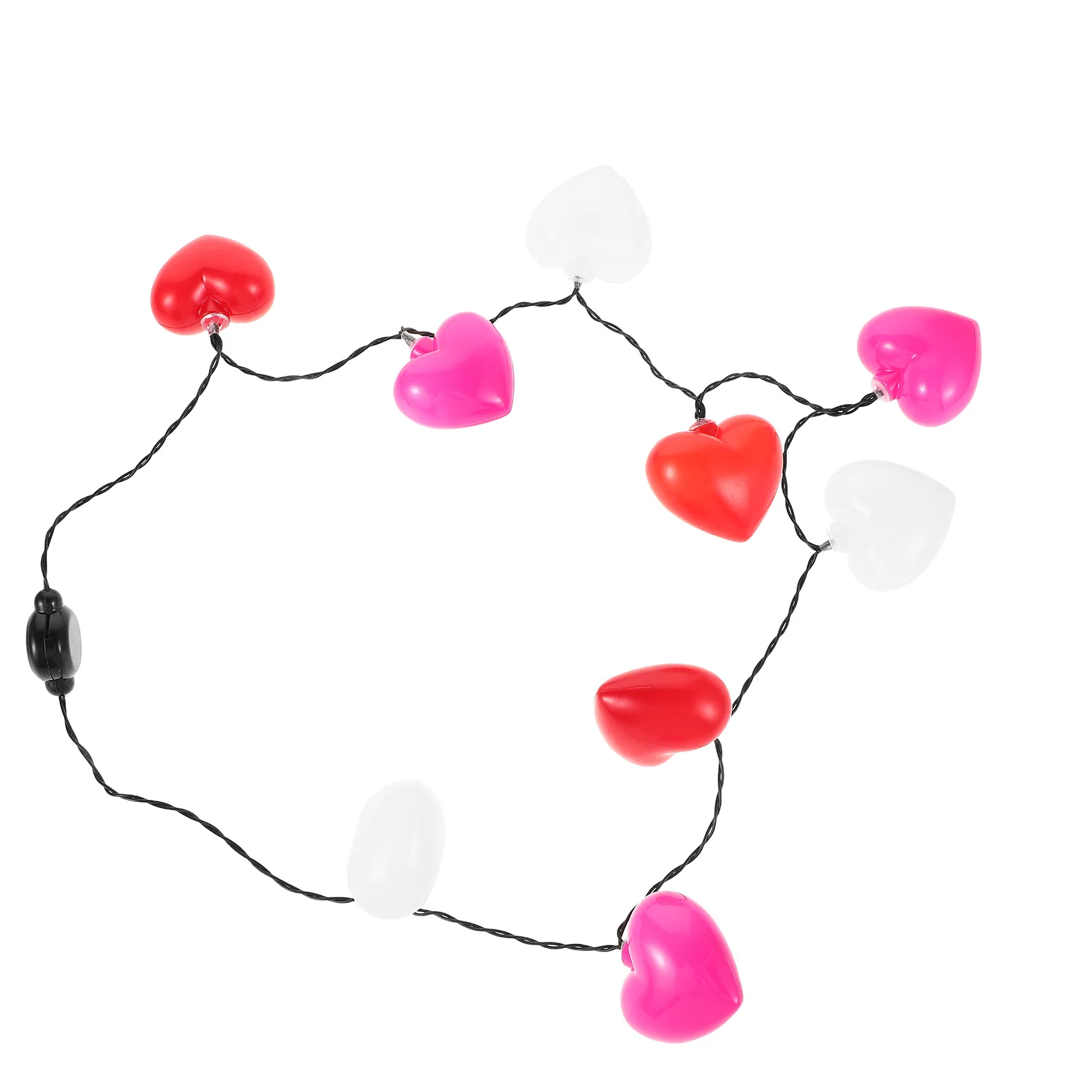 

LED Heart String Lights Necklace for Valentine's Day Romantic Party Decorations Heart Shaped Lights Necklace Valentines Light