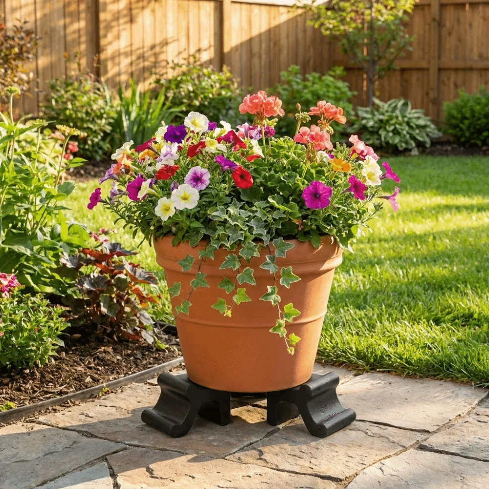 3PCS 3D Printed Flower Pot Stands Decorative Minimalist Plant Pot Supports Base Pads Plastic Plant Pot Riser Home Decor