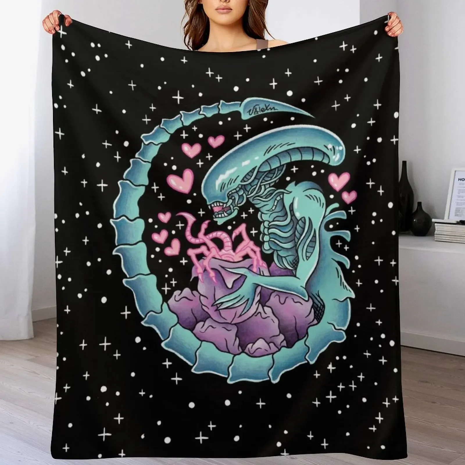 Xenomorph Eggs Throw Blanket Softest Summer Blankets