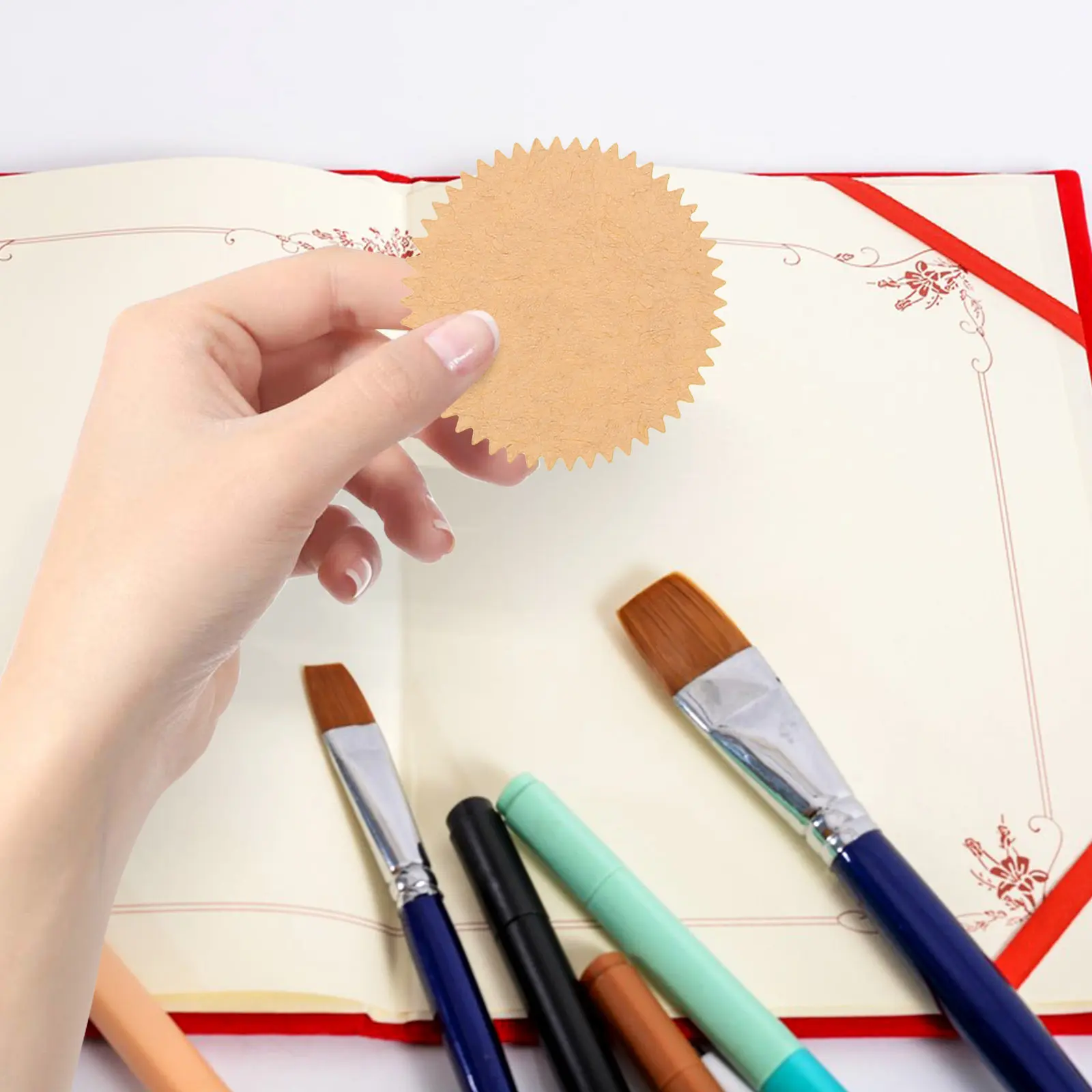 

100Pcs Diploma Medal Stickers Blank Adhesive Certificate Awards Stickers for Graduation Sports Event Recognition