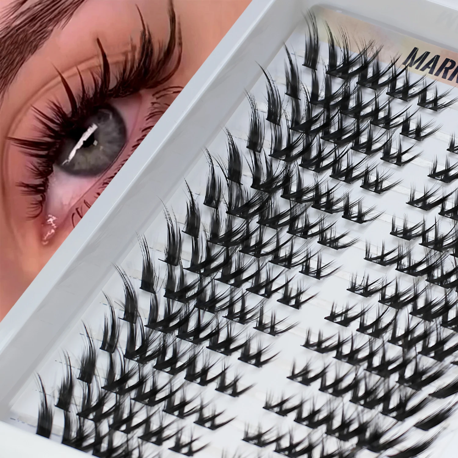 140 Cluster C-Curl Einzelwimpern 7-18mm im Fox-Stil, Natürlich und Voluminös, Einteilig, Reiner Naturlook, für den Heimgebrauch, Geeignet für Anfänger