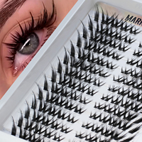 140 Clusters C Curl Individual 7-18mm Fox Style False Eyelashes, Natural and Thick Single Strand Pure Natural Makeup for Home Use, Suitable for Beginners