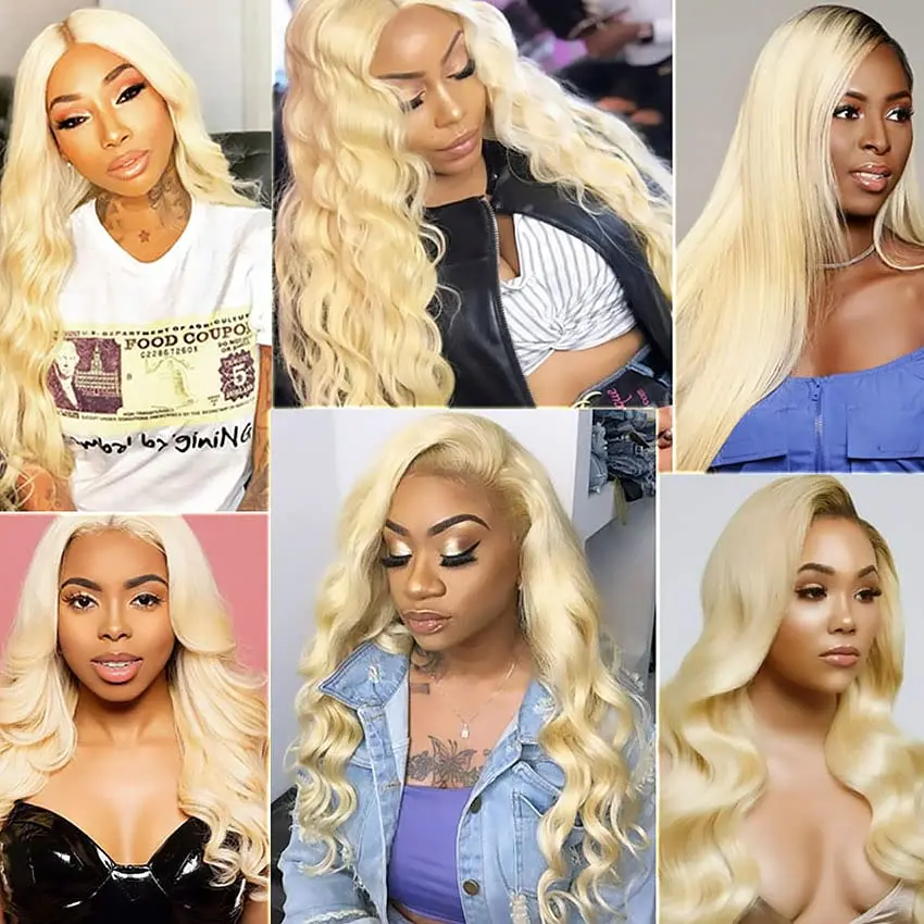 16A 613ブロンドボディウェーブバンドル人毛エクステブラジル人毛ウィーブバンドルレミー人毛ロング30 32 34インチ女性用