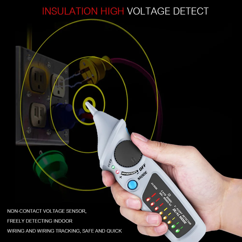 AVD06 Electrical Tester Non Contact for AC Voltage Detection in Residential Commercial Wiring 12V-1000V Dual Range