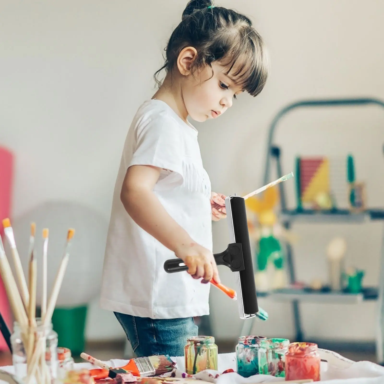 

1pcs Craft Printing Roller 4 Inch Hard Rubber For Printmaking Mural Art Poster Making Smooth Ink Paint Application Anti