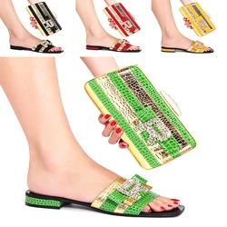 Italian Shoes And Bags For Nigerian Women New Arrival Fashionable Shoes And Bag Sets Women's Wedding For African Lady Sandals