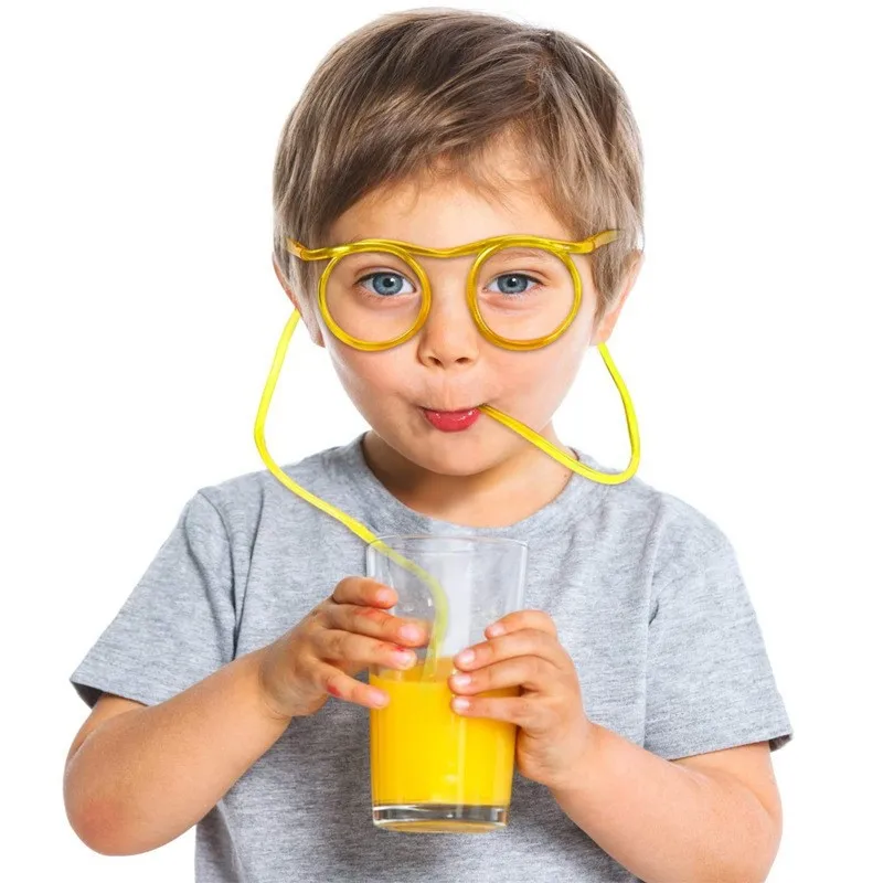 

Straw Glasses Funny Soft PVC Glasses Flexible Drinking Straws Kids Party Supplies Bar Supplies Creativity Toy Kids Gift