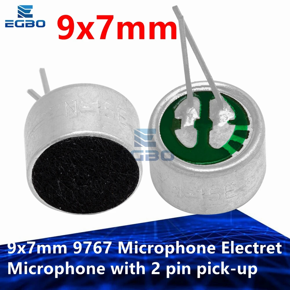 5PCS EGBO 9x7mm 9767 Microphone Electret Microphone with 2 pin pick-up