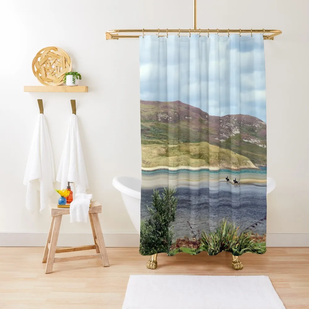 

a ride on the beach Shower Curtain Waterproof Shower Set For Bathroom Bathroom Fabric Shower Waterproof Curtain