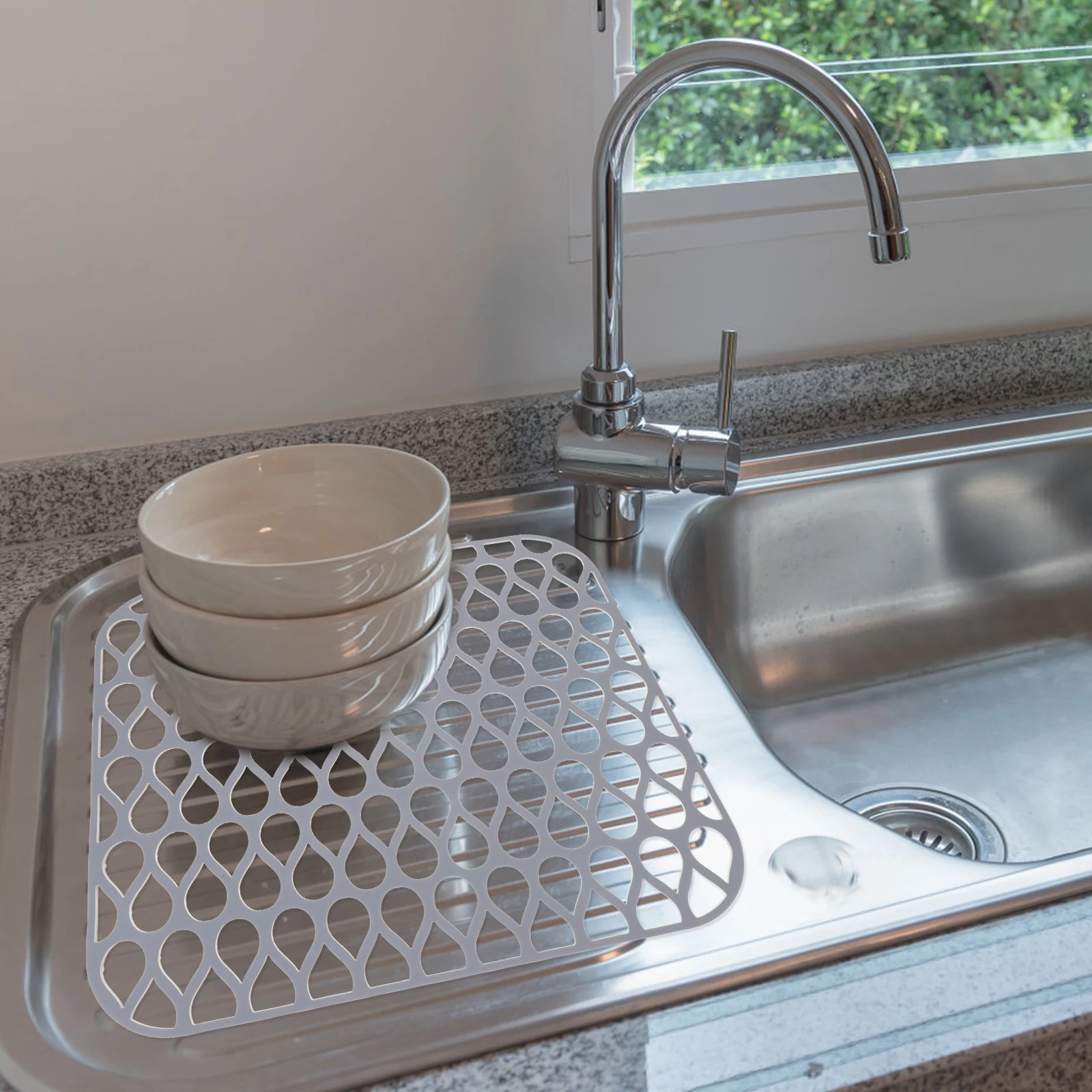 

Silicone Sink Protector Mat Dish Drying Kitchen Counter Placemats Drain Rack Washable Pads Table Top Mats Heat Resistant Food