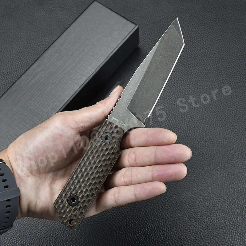 

DB Straight Blade Knife 8Cr13Mov Blade G10 Handle Outdoor Camping Fishing Self-defense Knife Essential Tools for Exploration