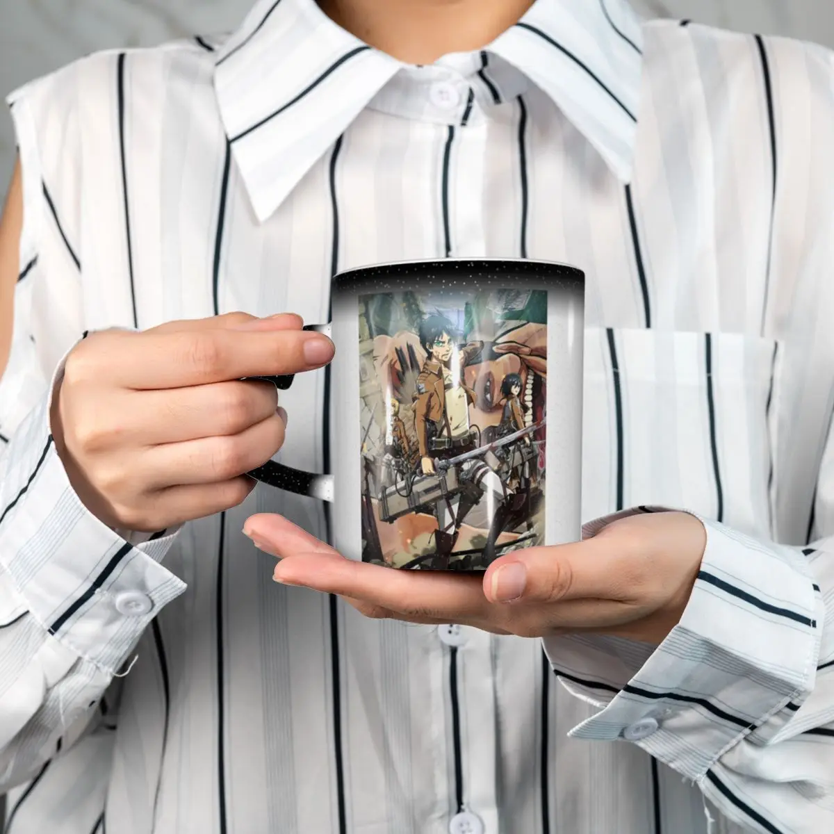 Attack On Titan Manga Erwin Smith Anime Mug Funny Ceramic Coffee Cups Tea Mugs Milk Cup Drinkware Gifts for Friends