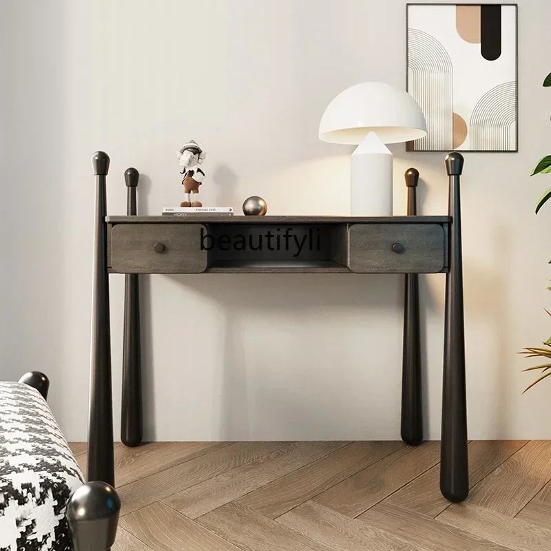 

SS 7304new styleDesk French Style Mid-Ancient Home Desk Modern Simple Computer Desk Solid Wood Bookstand