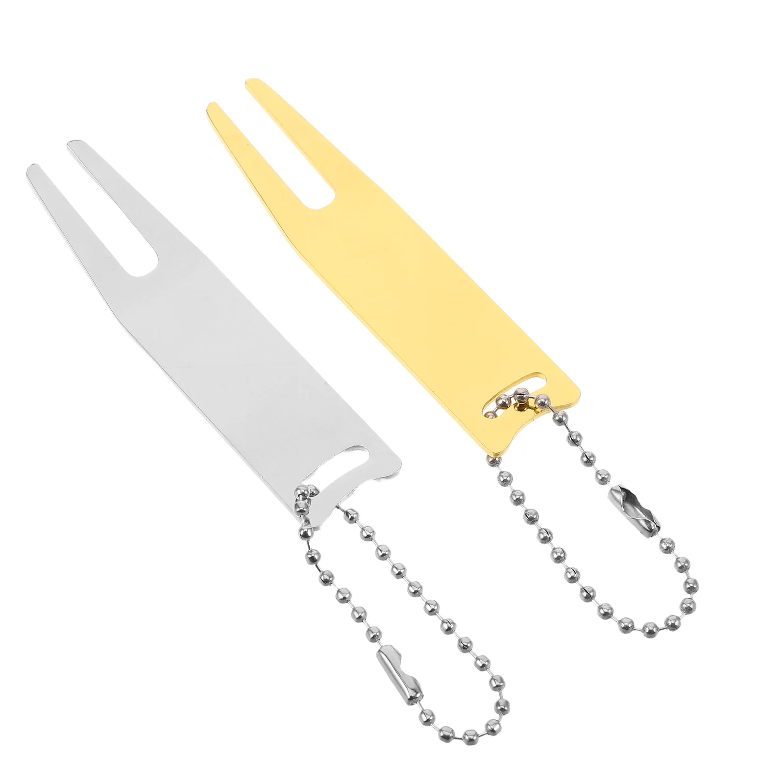 2 قطعة جولف ديفت أداة إصلاح الكرة ماركر العشب شوكة المحمولة ديفوت أداة علامات المفاتيح قذفة محاذاة طقم تصليح الحديقة #6