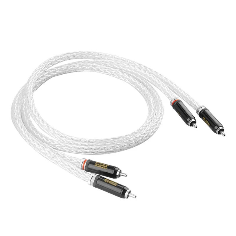 TODN Hi-End 8AG Silver Plated OCC 16 Strands Audio Cable With WBT RCA Plug Cable HIFI 2RCA TO 2RCA Cable