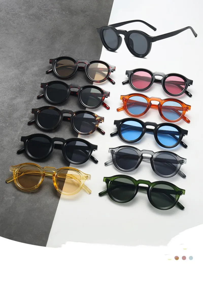 

New Retro Round Sunglass Small Frame High-end Men's And Women's Sunglasses Cross-border Fashion Trend UV Resistant Sunglasses