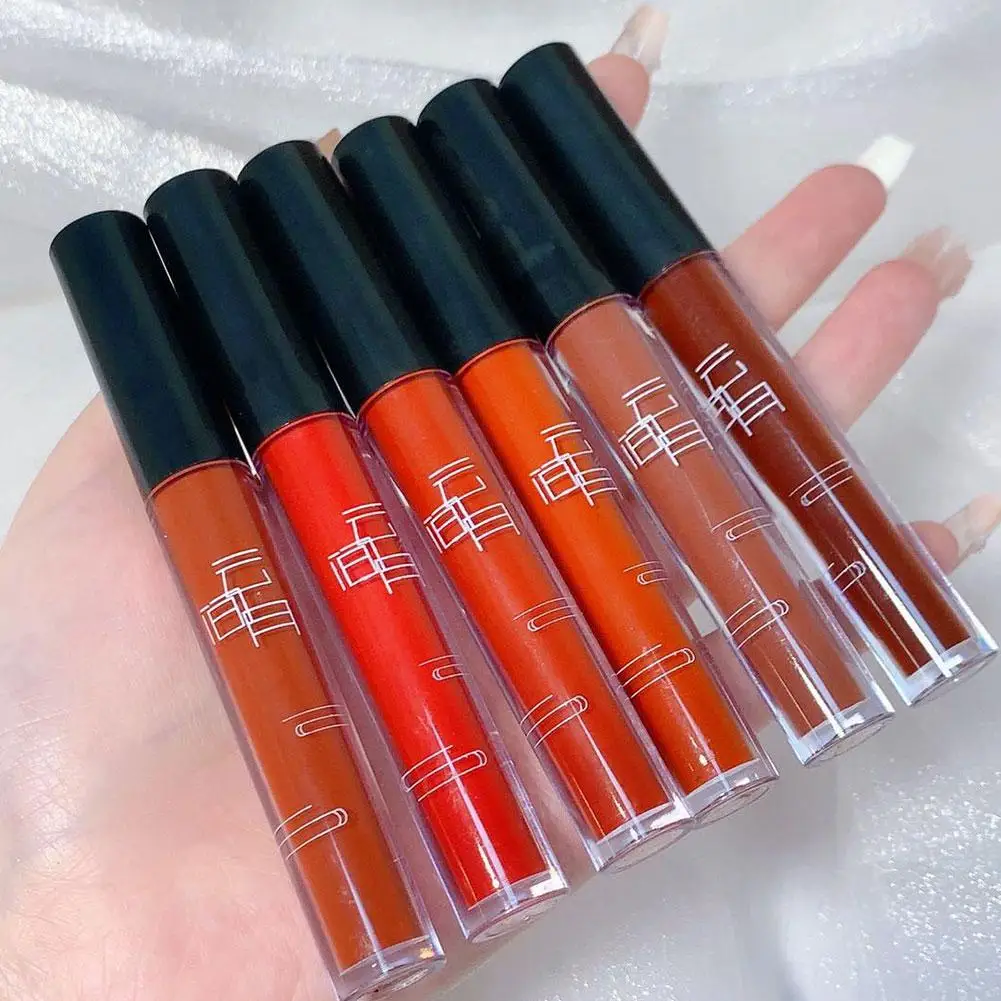 6 teile/satz langlebige nackte Lip gloss matte Samt Lippenstift wasserdichte flüssige Lippenstift Frauen kosmetische feuchte Lippen tönung