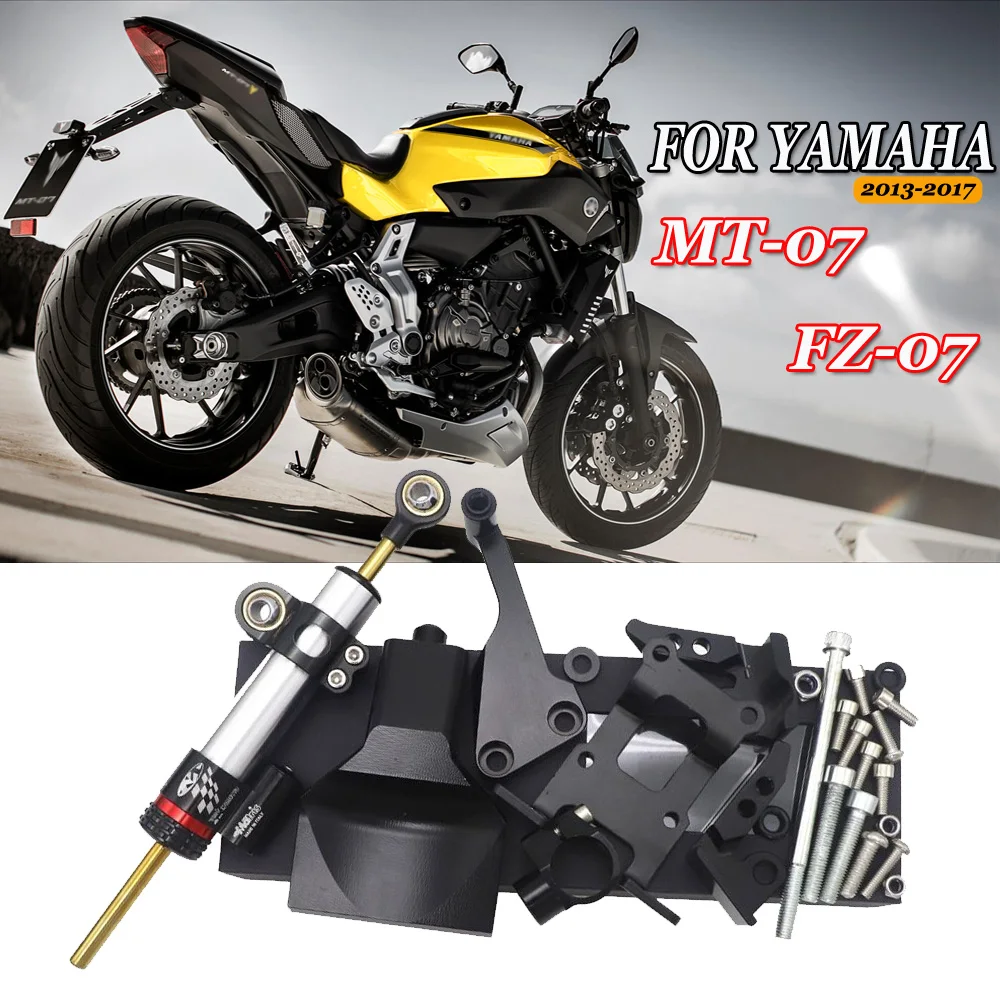 

For YAMAHA MT07 FZ07 2013 2014 2015 2016 2017 2018 2019 Motorcycle Steering Shock Absorber Complete Damper Mounting Bracket kit