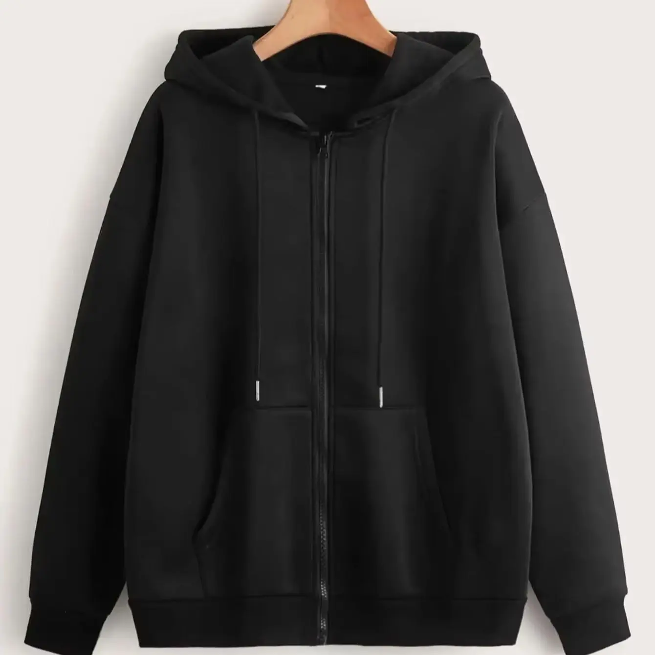 Oversize Women Hoodies Casual Solid Zip Up Hooded Sweatshirt Harajuku Korean Loose Couple Hoodie Jacket Coat Streetwear