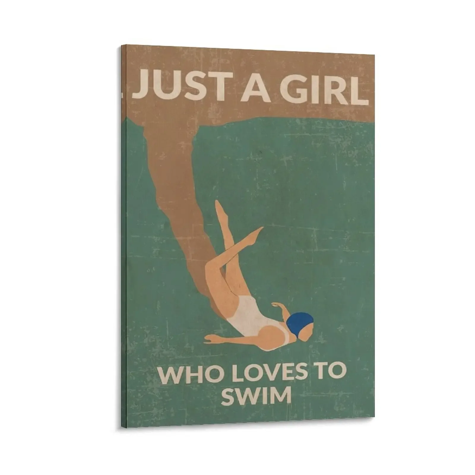 

Just A Girl Who Loves To Swim Canvas Painting posters for wall Posters on the wall